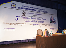 Phase-II : Offline Semi-Finals, Final round at Seshadripuram Law College & Valedictory at Gandhi Bhavan on 22.07.2023 : Mooter Ensemble presents 5th National Level Moot Court Competition 2022-23