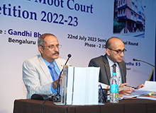 Phase-II : Offline Semi-Finals, Final round at Seshadripuram Law College & Valedictory at Gandhi Bhavan on 22.07.2023 : Mooter Ensemble presents 5th National Level Moot Court Competition 2022-23
