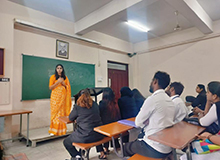A Guest lecture on the topic “Dynamics of White Collar Crimes with criminological insights” by  the resource person  Smt. Srirangam Muralidhar Soujanya, Assistant Professor, School of Legal Studies, REVA University, Bengaluru on 03.08.2023